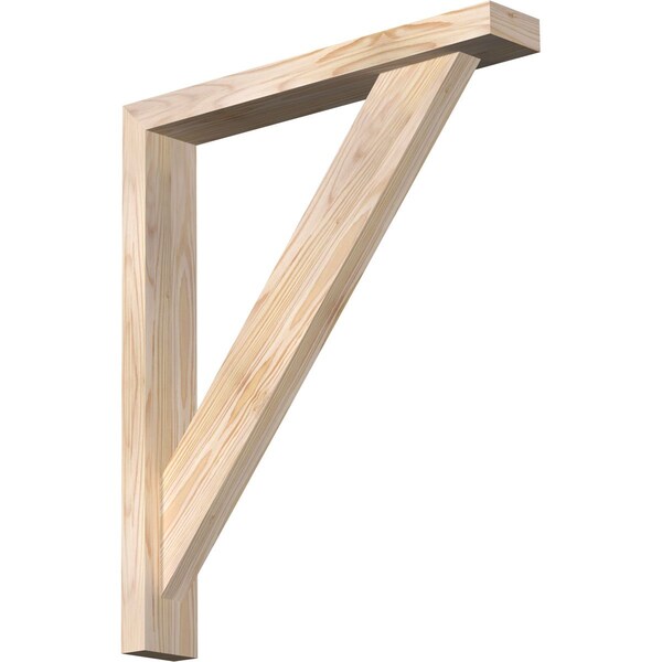 Ekena Millwork Traditional Block Smooth Bracket w/ Offset Brace, Douglas Fir, 3 1/2"W x 22"D x 26"H BKT0402X22X26TRA05SDF - main